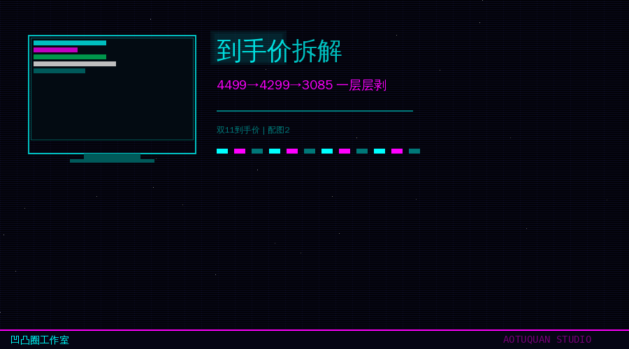 4499→4299→3085 价格分层拆解图